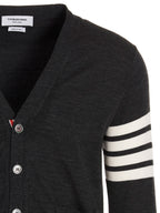 Elegant Gray Merino Wool Cardigan