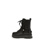 Calfskin Lace-Up Mid-Calf Boots