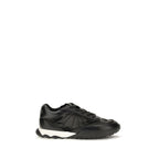 Black Suede and Fabric Low-Top Sneakers
