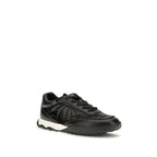 Black Suede and Fabric Low-Top Sneakers