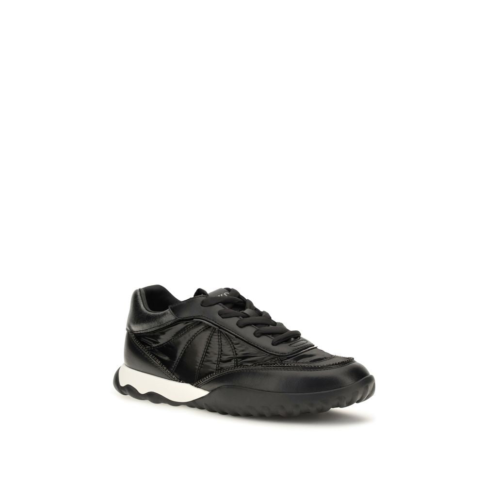 Black Suede and Fabric Low-Top Sneakers