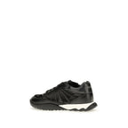 Black Suede and Fabric Low-Top Sneakers