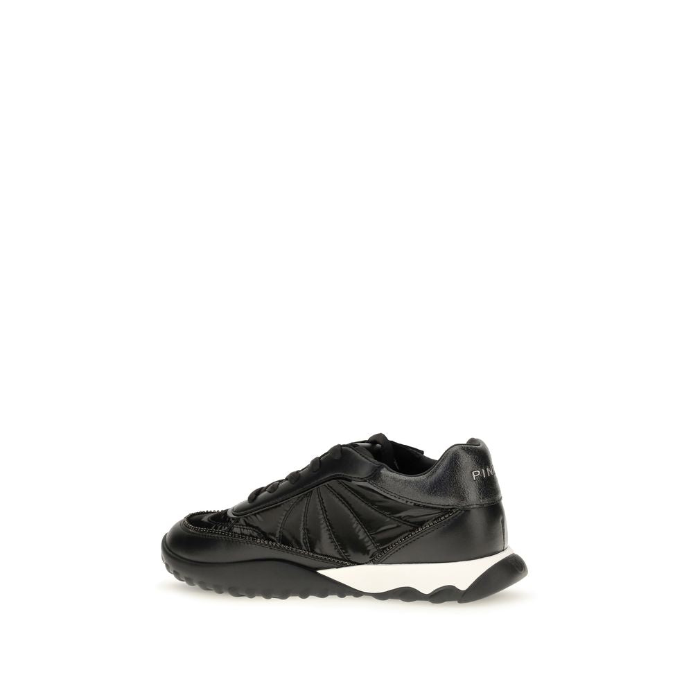 Black Suede and Fabric Low-Top Sneakers