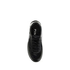 Black Suede and Fabric Low-Top Sneakers