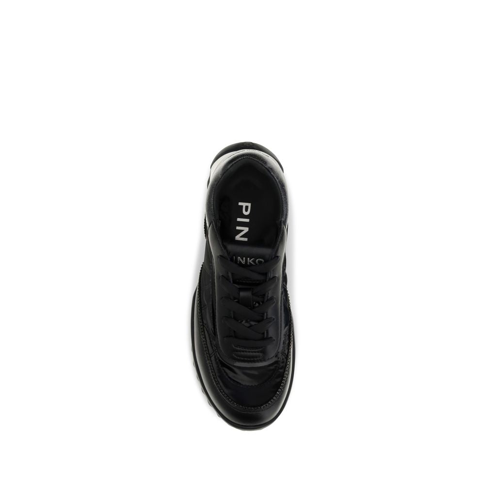 Black Suede and Fabric Low-Top Sneakers