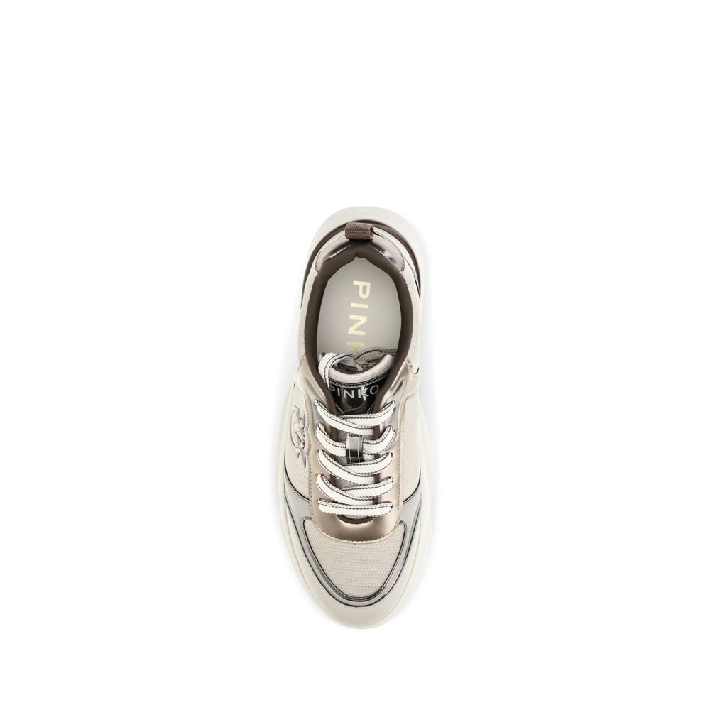 Beige Calfskin Alba Chunky Sneakers