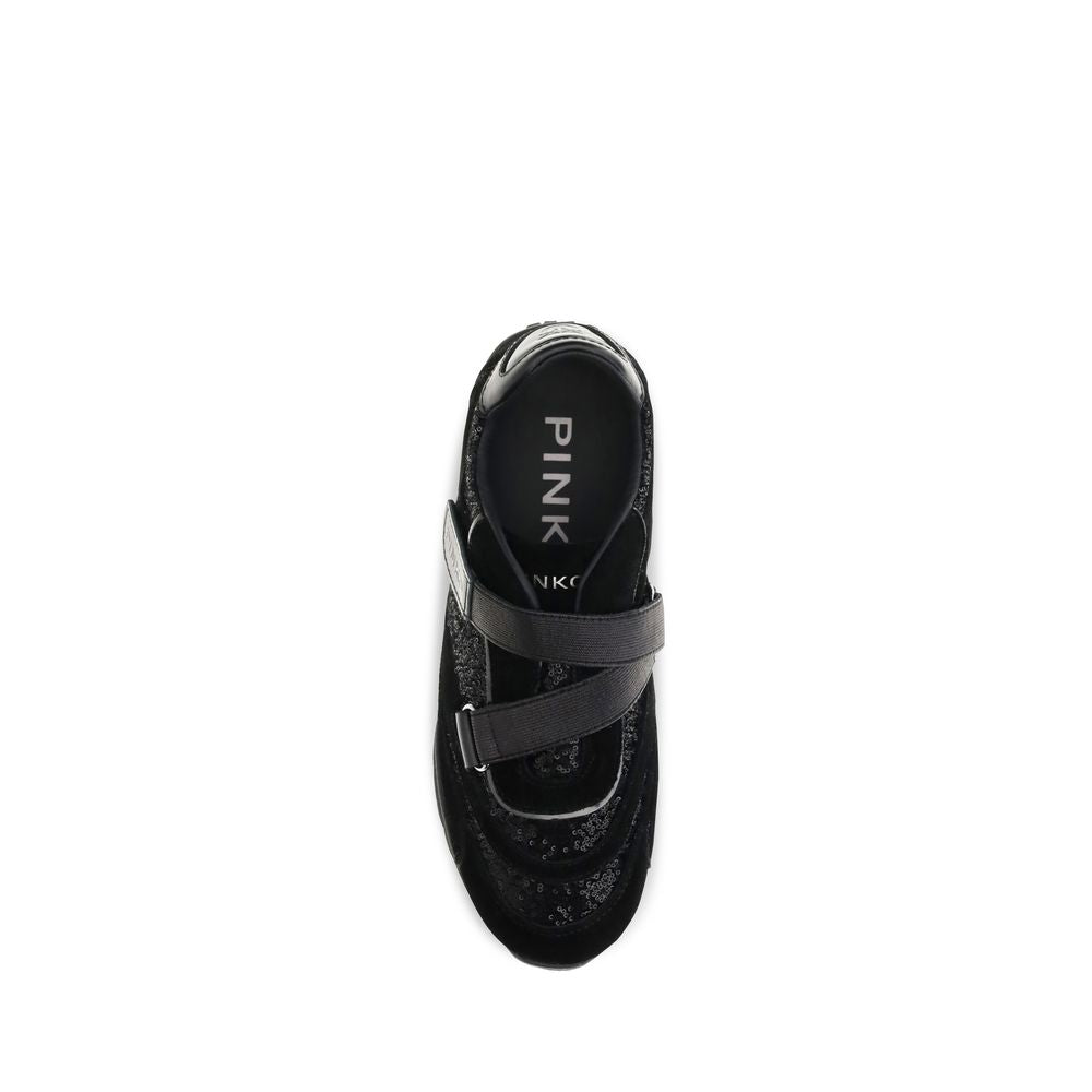 Yulia Black Suede Athletic Sneakers