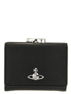 Black Saffiano Small Frame Tri-Fold Wallet