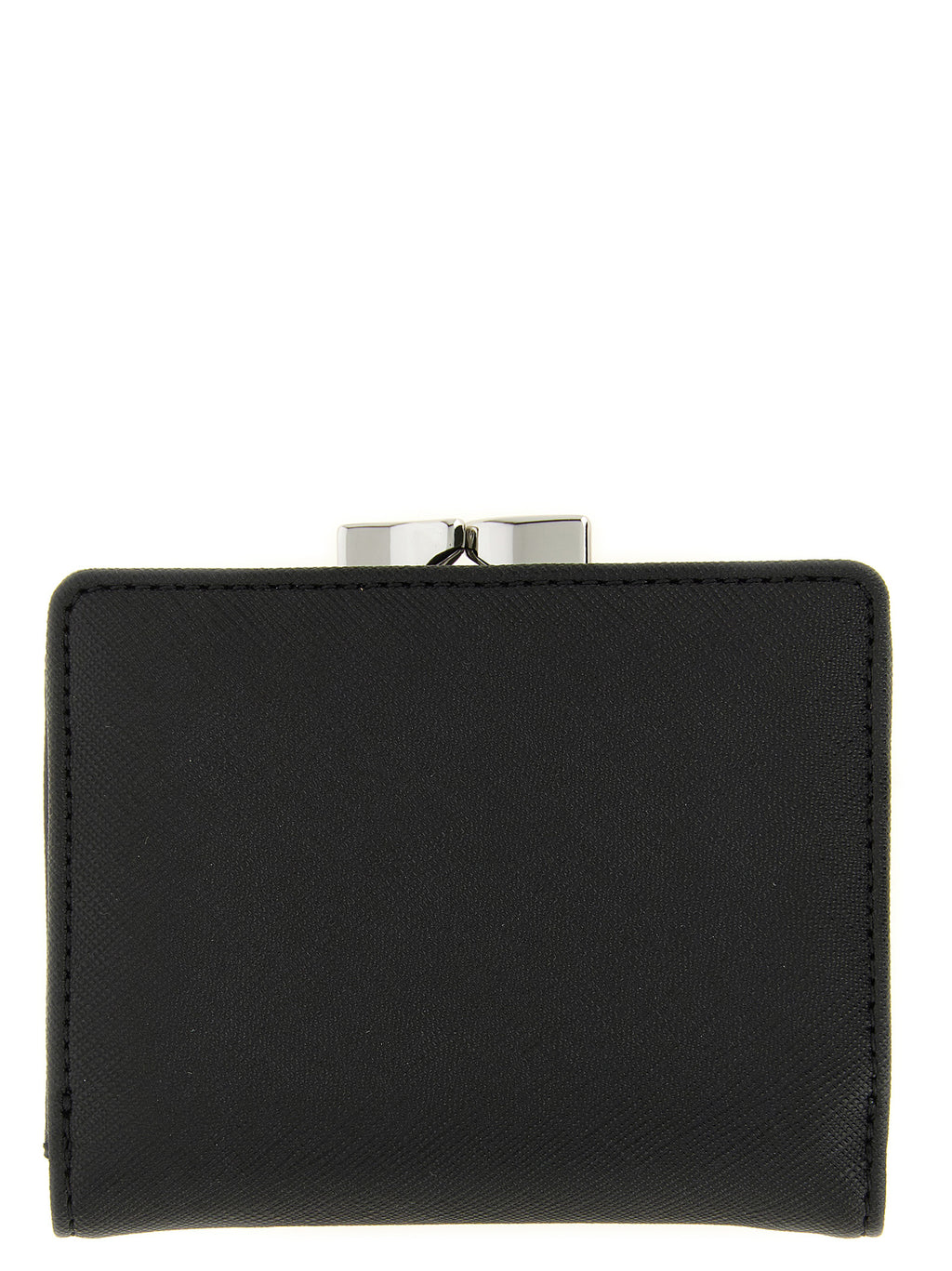 Black Saffiano Small Frame Tri-Fold Wallet