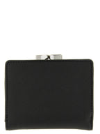 Black Saffiano Small Frame Tri-Fold Wallet