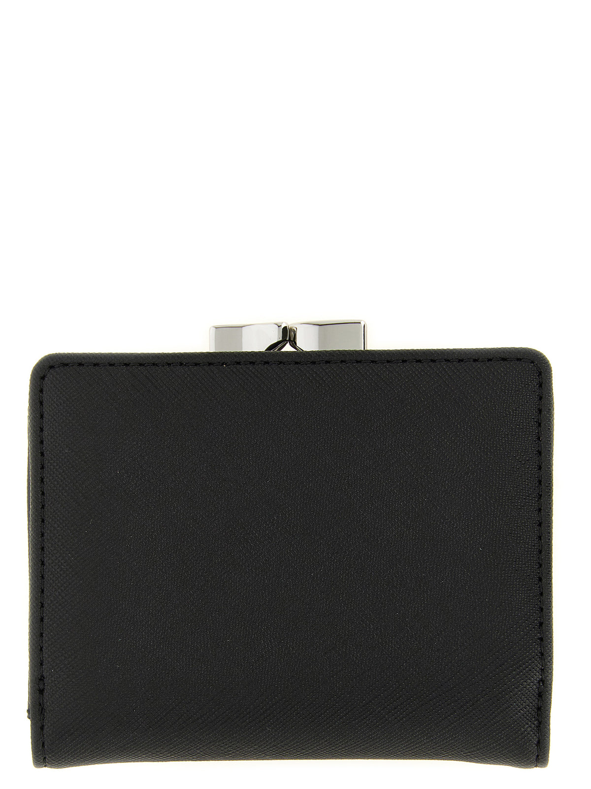 Black Saffiano Small Frame Tri-Fold Wallet
