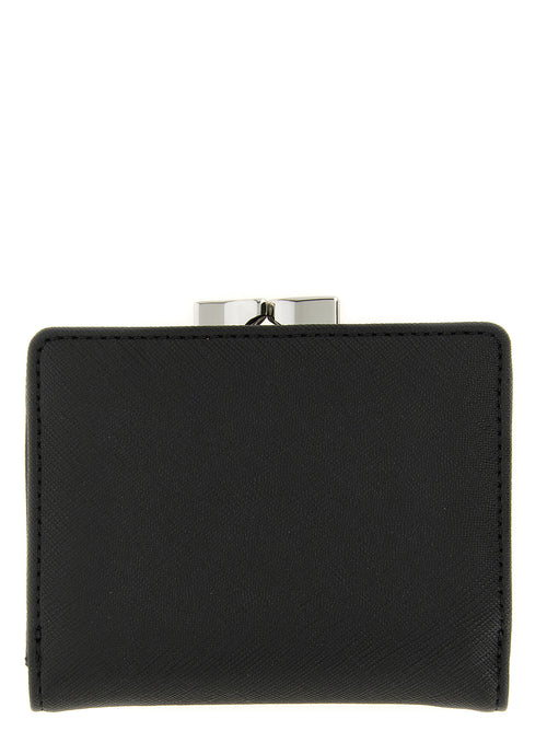 Black Saffiano Small Frame Tri-Fold Wallet