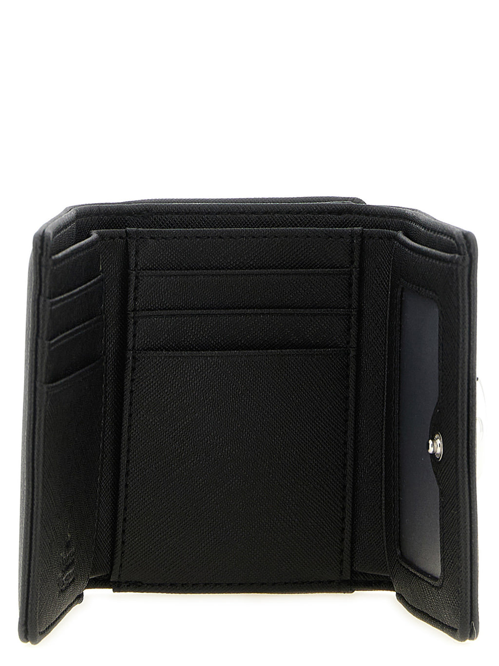 Black Saffiano Small Frame Tri-Fold Wallet