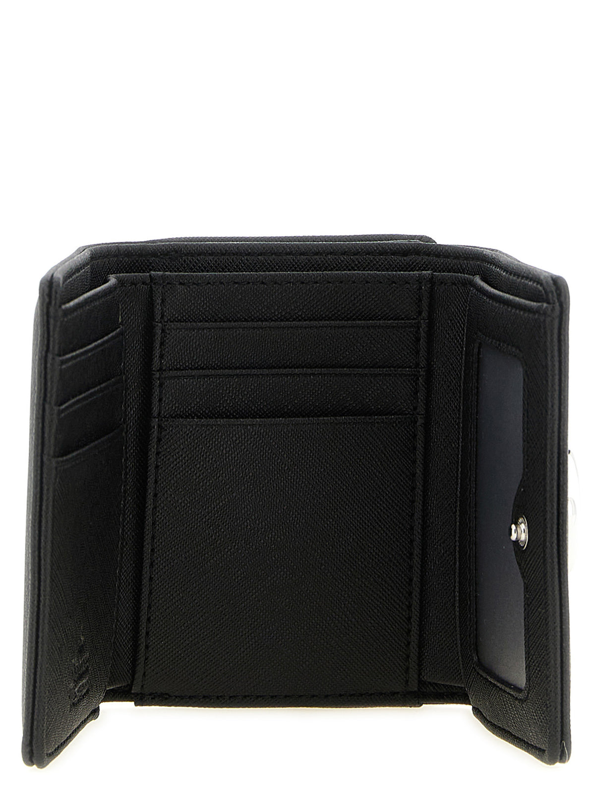 Black Saffiano Small Frame Tri-Fold Wallet