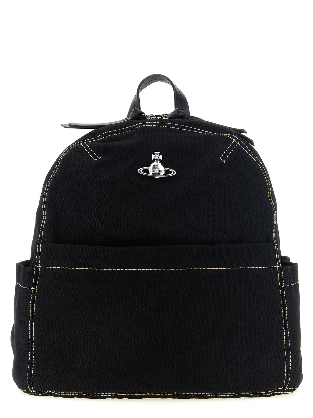 Medium Black Cotton George Backpack