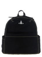 Medium Black Cotton George Backpack