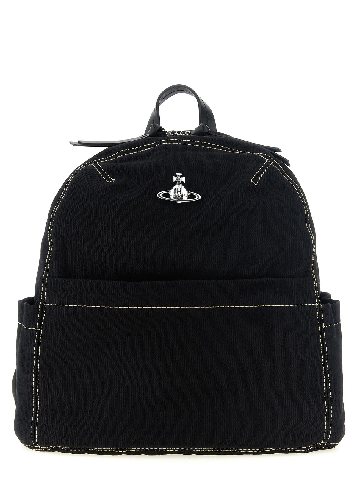 Medium Black Cotton George Backpack