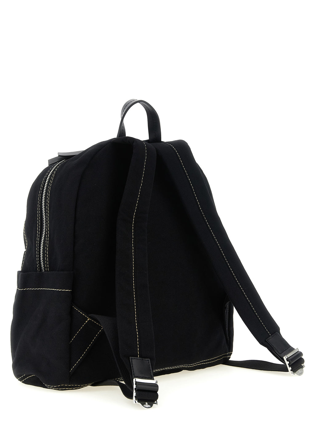 Medium Black Cotton George Backpack