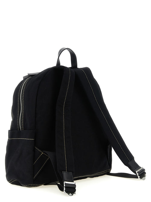 Medium Black Cotton George Backpack