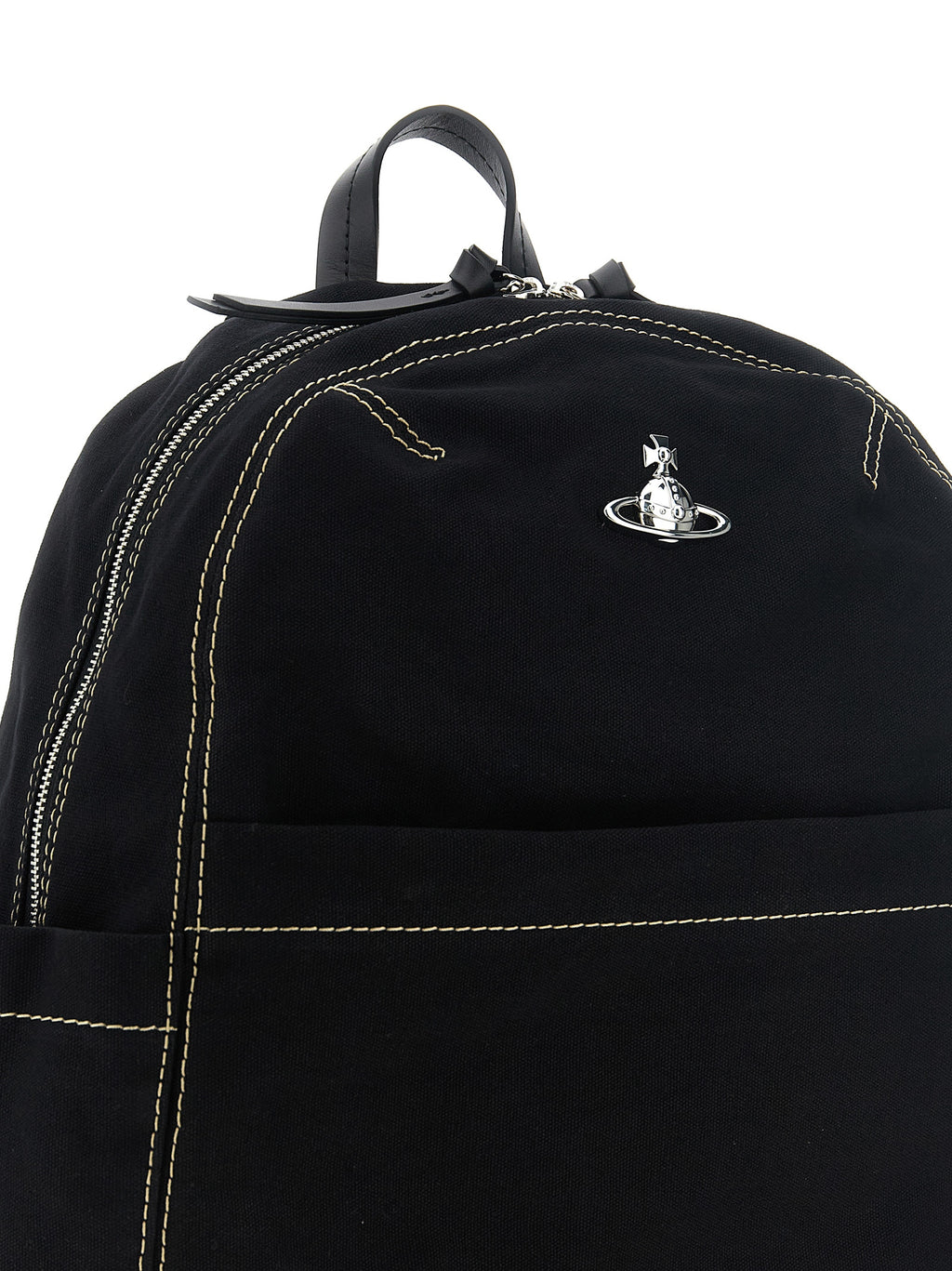 Medium Black Cotton George Backpack