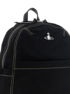 Medium Black Cotton George Backpack