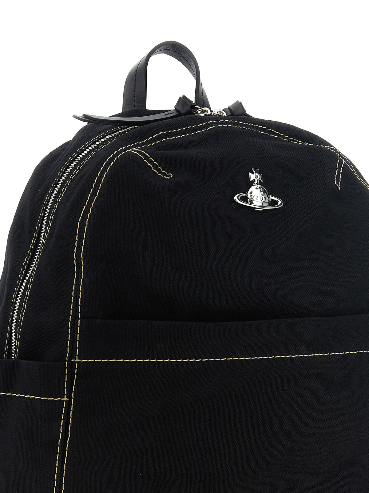 Medium Black Cotton George Backpack
