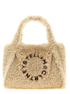 Beige Vegan Shearling-Effect Tote Bag
