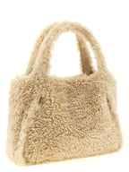 Beige Vegan Shearling-Effect Tote Bag