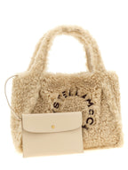 Beige Vegan Shearling-Effect Tote Bag