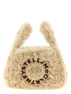 Beige Vegan Sheepskin-Effect Shoulder Bag