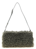 Gray Teddy-Texture Polyester Clutch