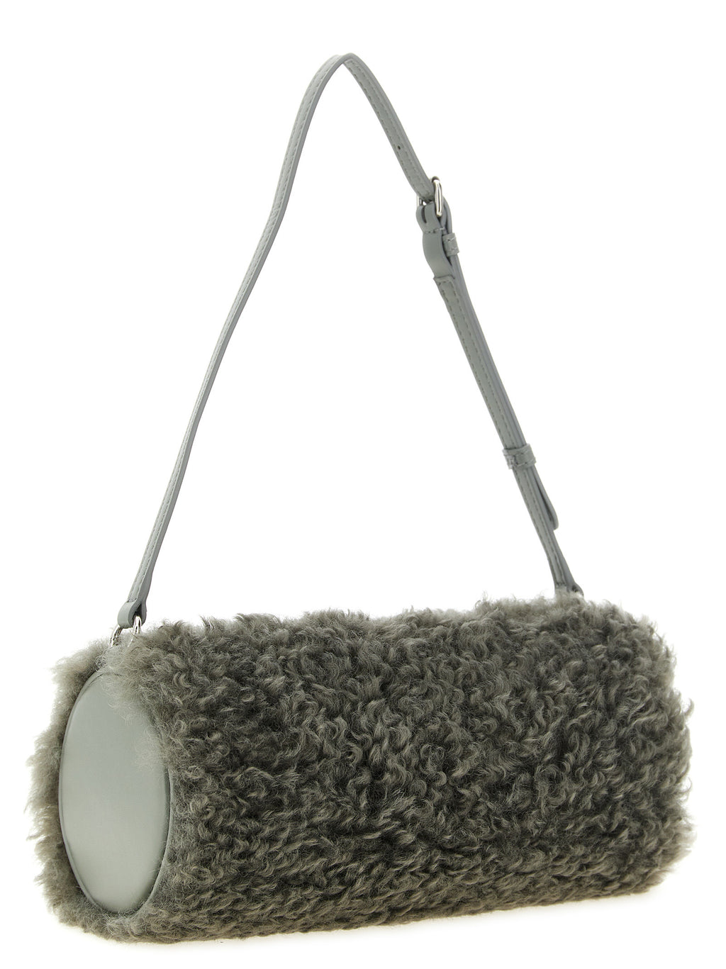 Gray Teddy-Texture Polyester Clutch