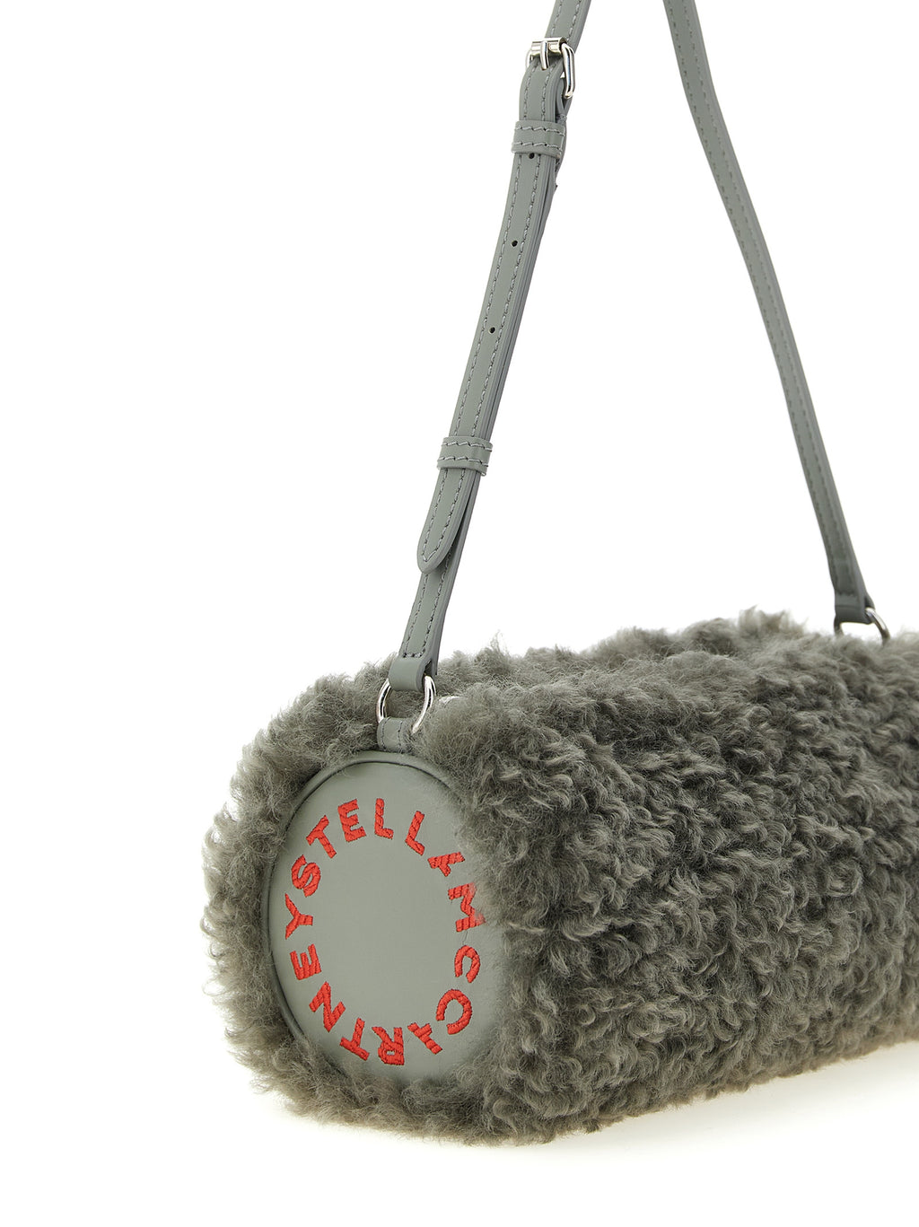 Gray Teddy-Texture Polyester Clutch