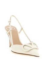 White Calfskin Slingback Stiletto Pumps