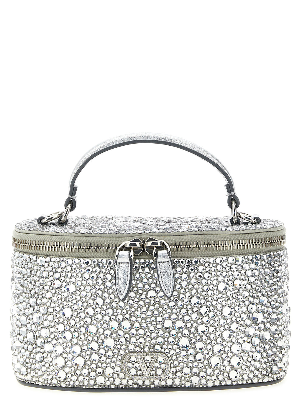 Silver Viscose Vanity Mini Handbag