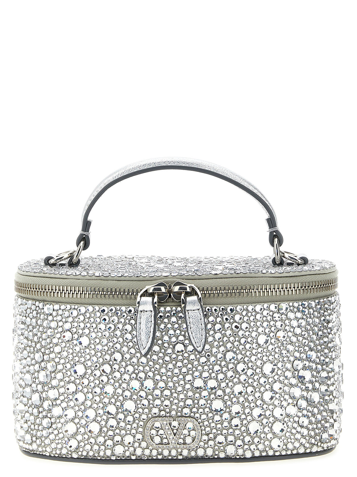 Silver Viscose Vanity Mini Handbag