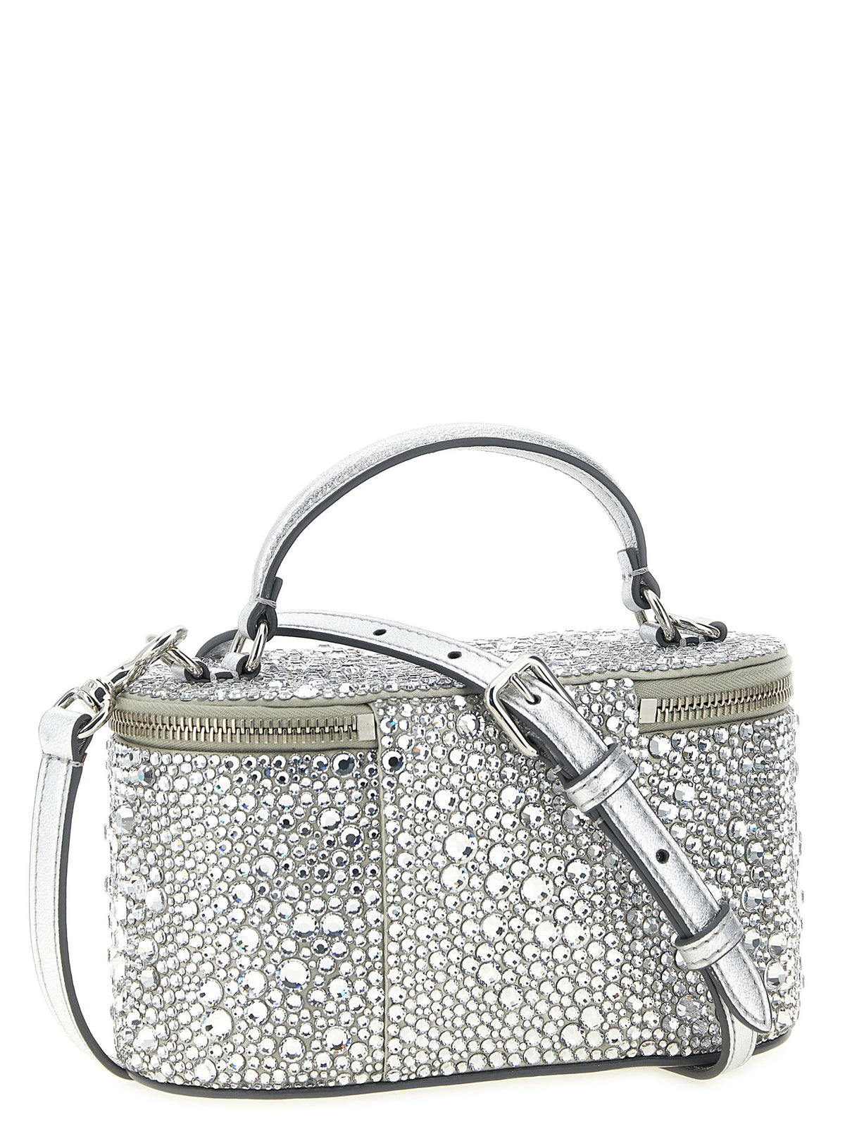 Silver Viscose Vanity Mini Handbag