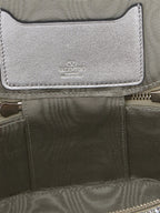 Silver Viscose Vanity Mini Handbag