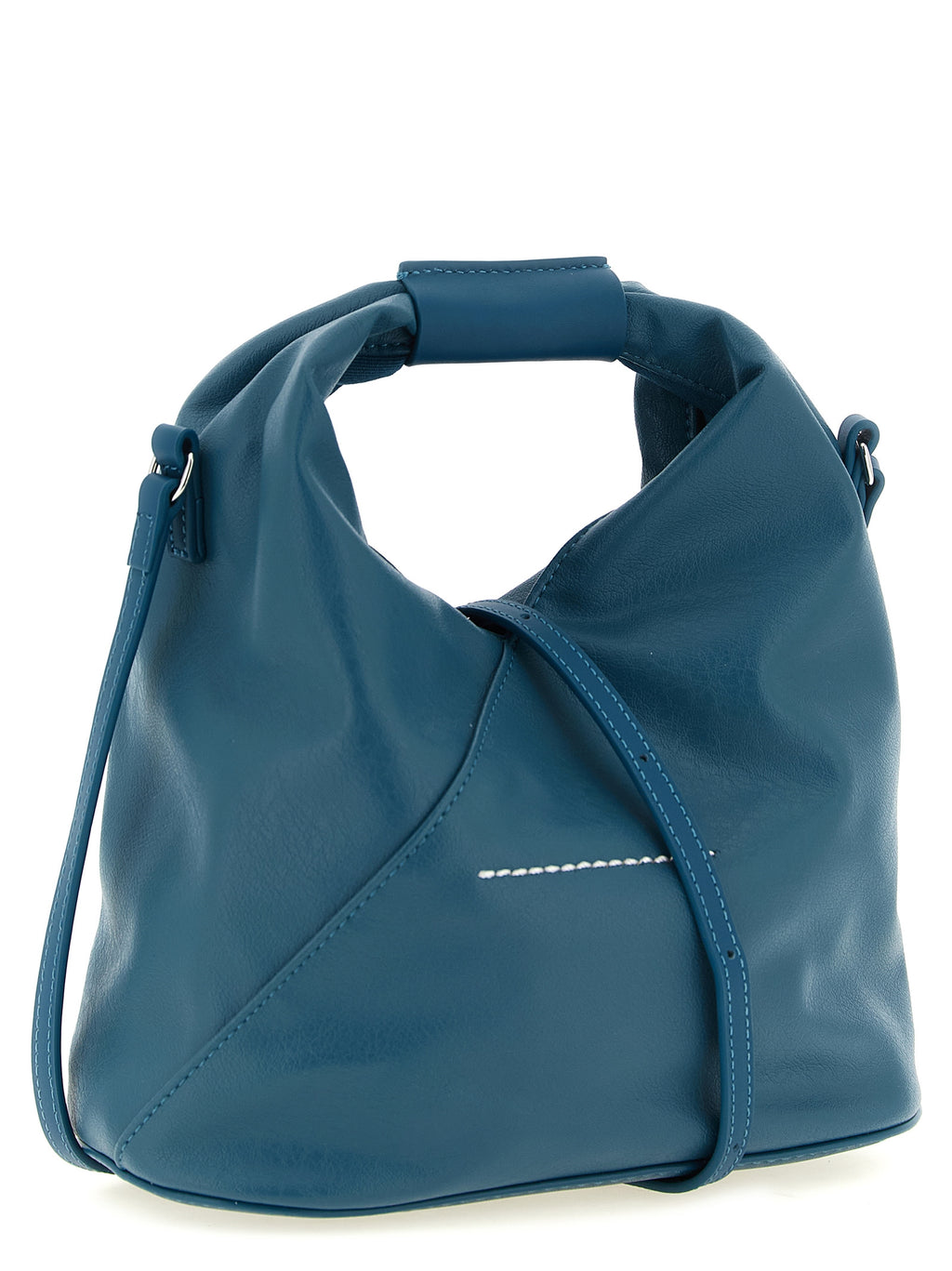 Petrol Green Polyurethane Origami Triangular Crossbody Bag