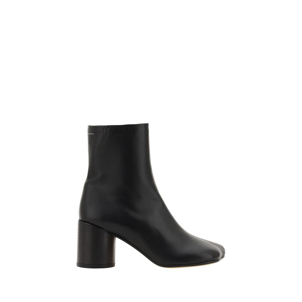 Lamb Ankle Boots with Square Toe and Cylindrical Heel