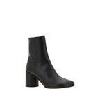 Lamb Ankle Boots with Square Toe and Cylindrical Heel