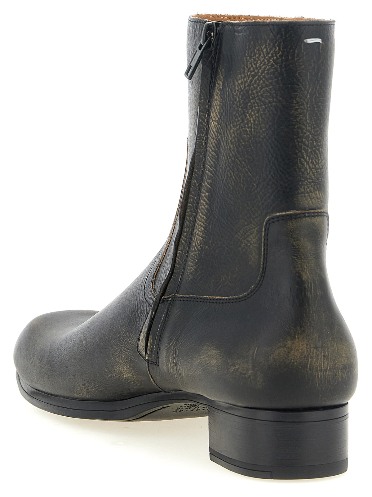Calfskin Square Toe Ankle Boots