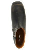 Calfskin Square Toe Ankle Boots