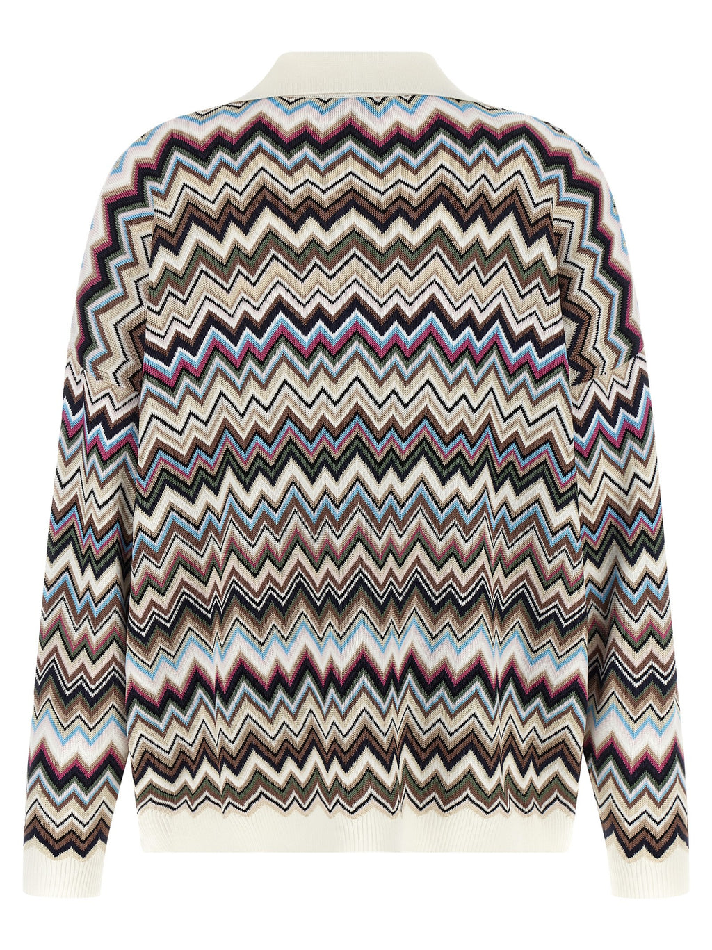 Oversized Multicolor Zigzag Viscose Polo