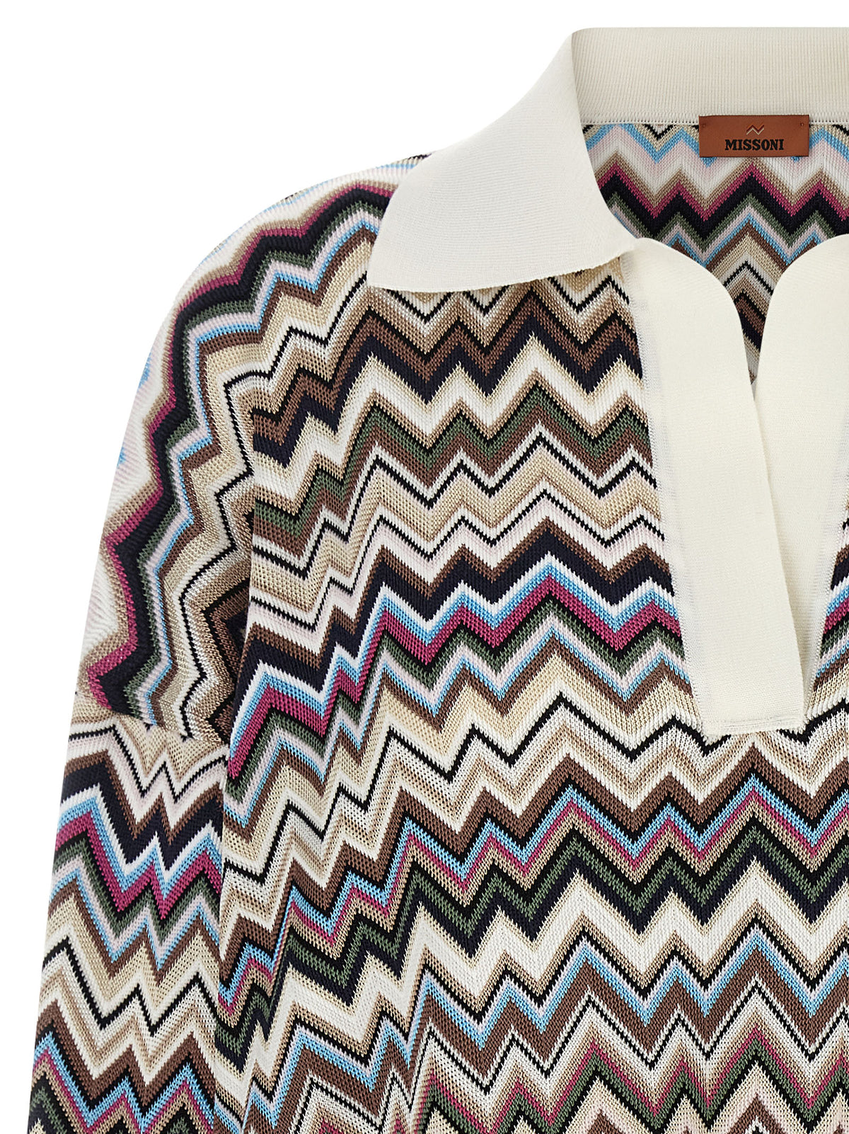 Oversized Multicolor Zigzag Viscose Polo