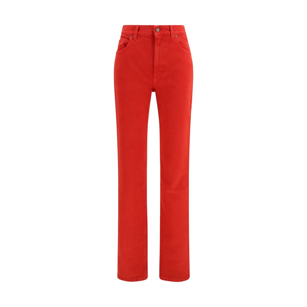 Cotton Denim Slim Cigarette-Leg Jeans