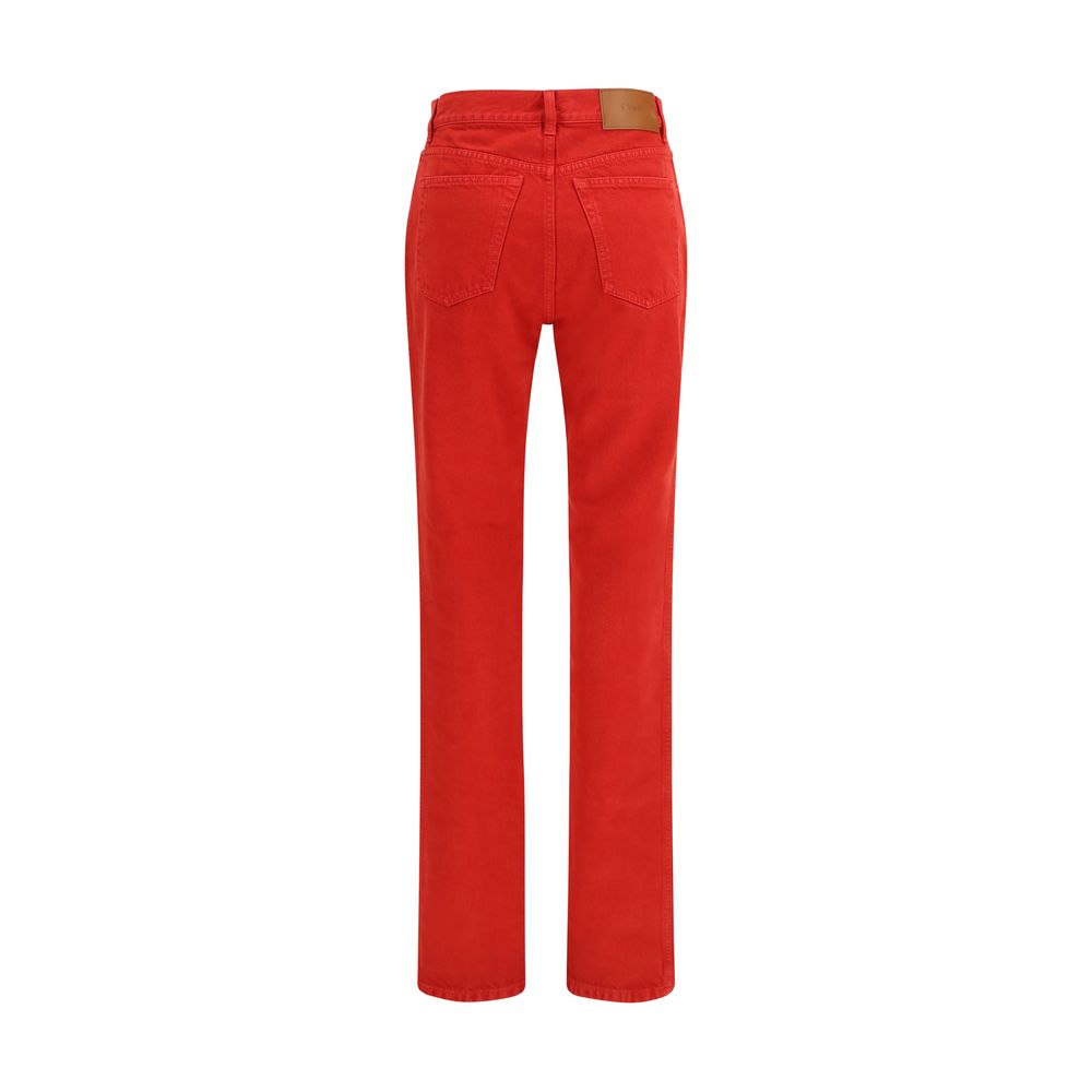 Cotton Denim Slim Cigarette-Leg Jeans