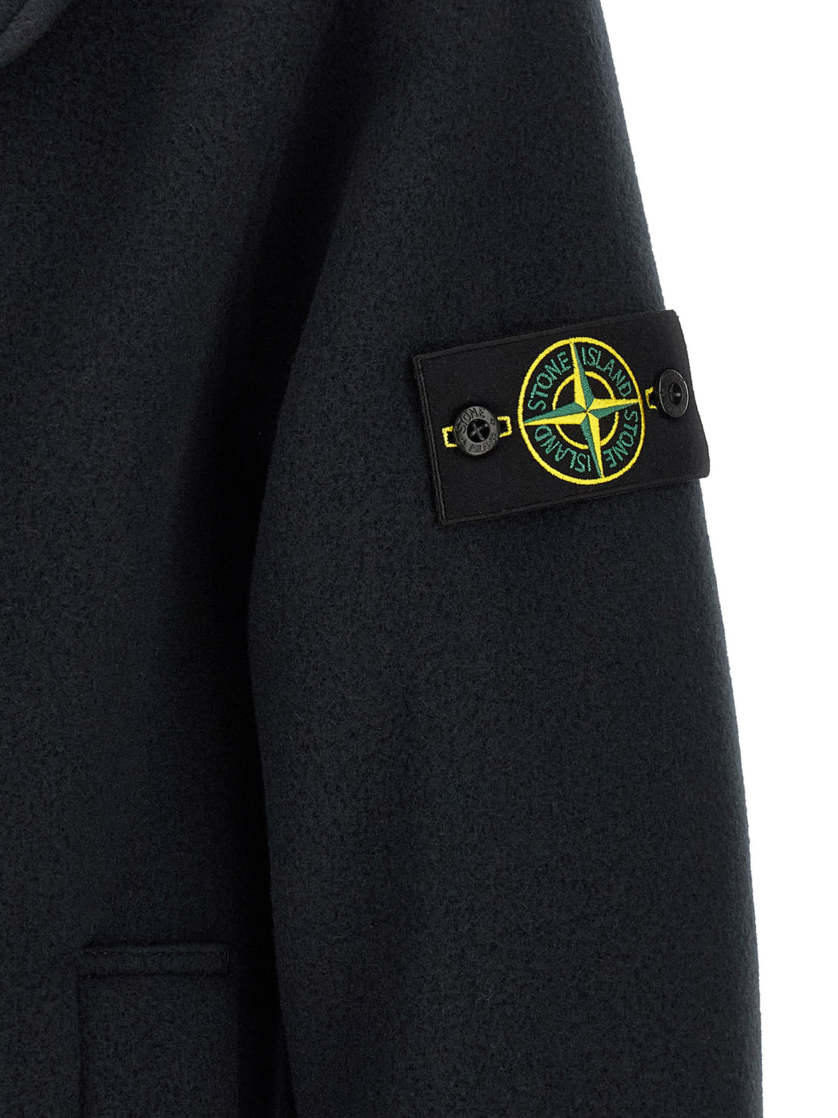 Navy Cotton Double‑Breasted Coat