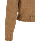 Beige Wool Blend Cropped Cardigan
