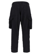Pinstriped Blue Wool-Blend Cargo Trousers